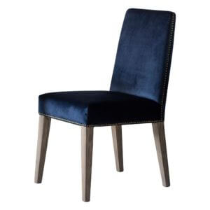 Victoria Dining Chair in Blue Velvet (2pk)