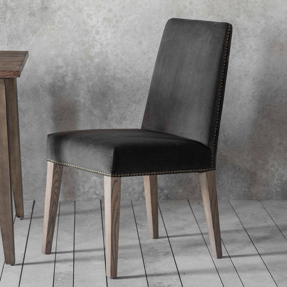 Victoria Dining Chair in Dark Grey Velvet (2pk)