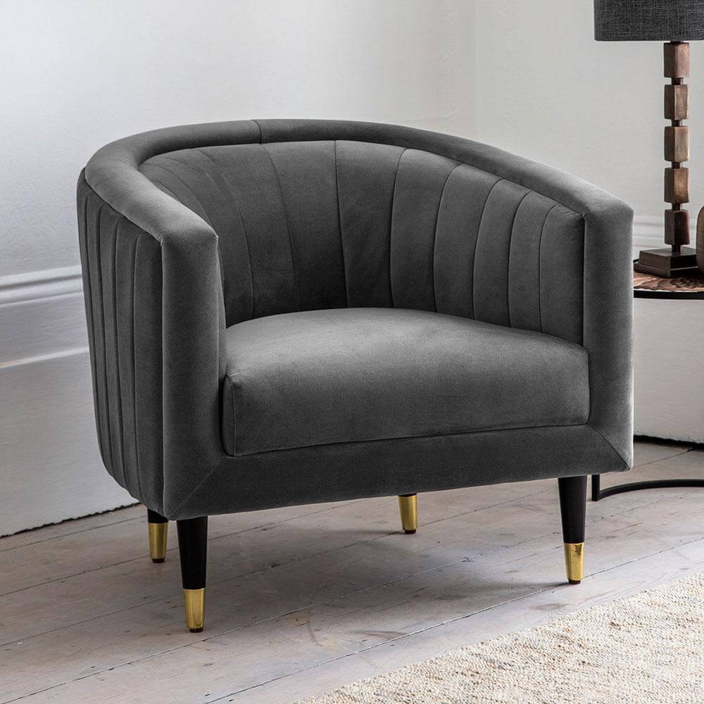 The Grey Velvet Tub Chair