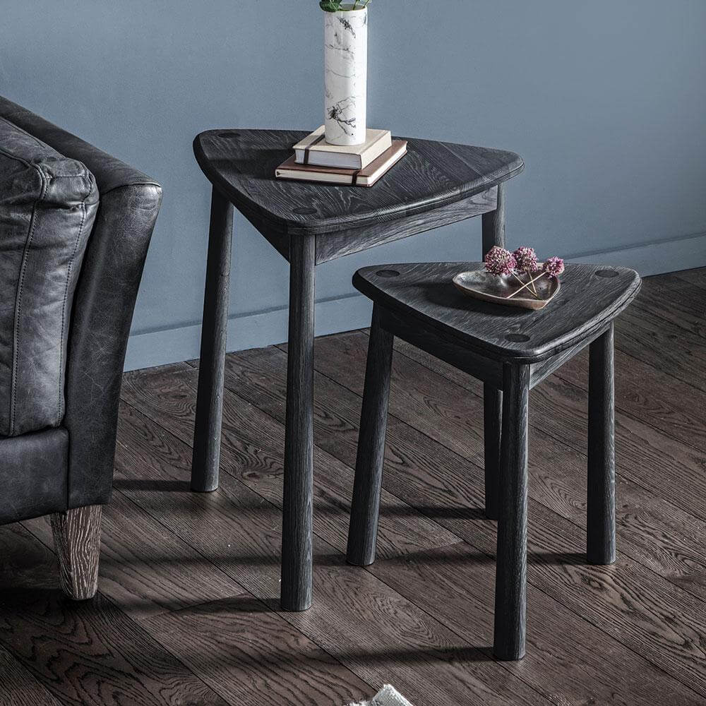 The Bergen Nest of 2 Side Tables in Black