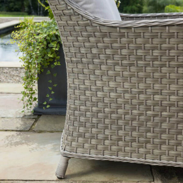 Zoomed in to side of Kettler Charlbury garden lounge chair