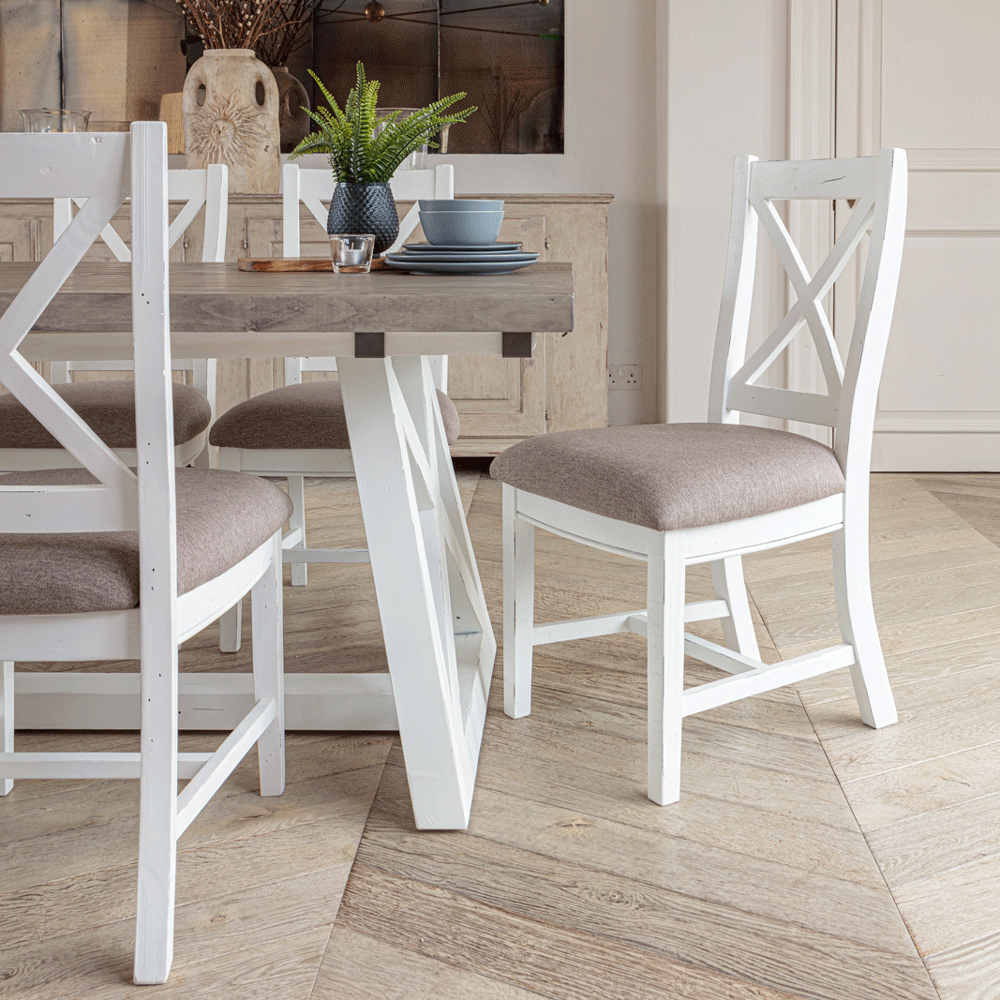 The White and Grey Extending Dining Table Set 2m | InsideOut Living