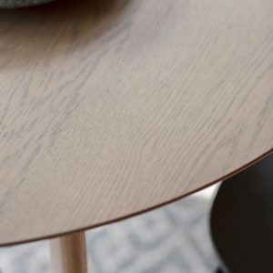 Matte Oak Round Dining Table Natural Grey (1.1m)