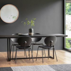 Matte Oak Dining Table Black Large (2m)