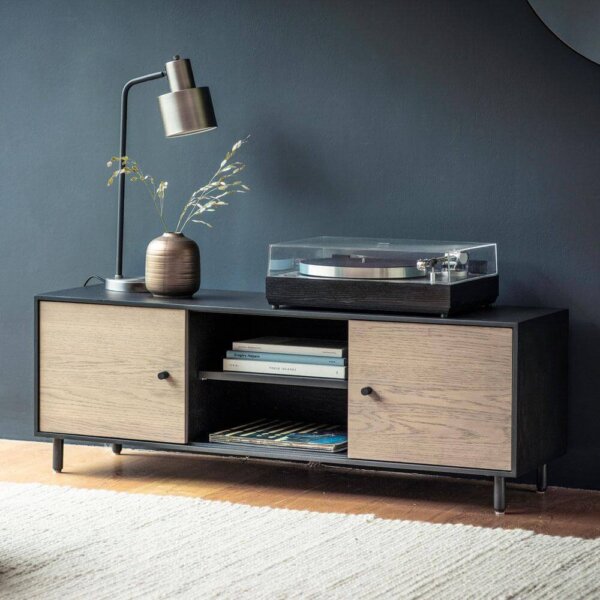 Simple Noir Oak Media Unit