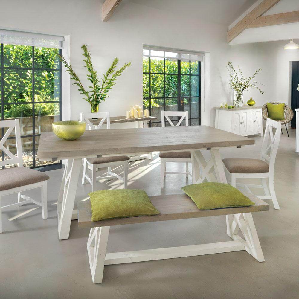 The White and Grey Extending Dining Table 1.6m | InsideOut Living