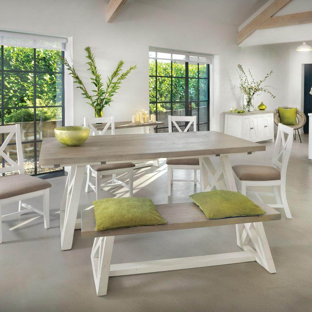 The White and Grey Extending Dining Table 2m