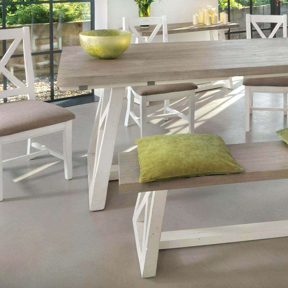The White and Grey Extending Dining Table 1.6m