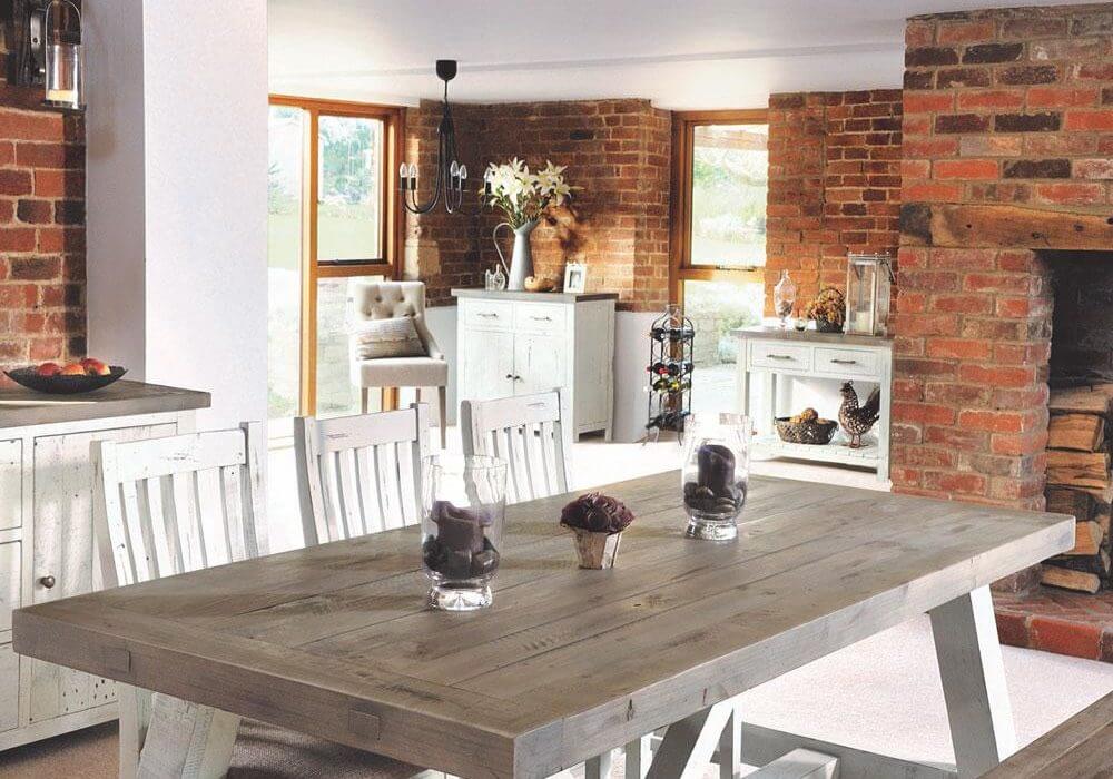 Modern Farmhouse Extending Dining Table Set (1.6m)