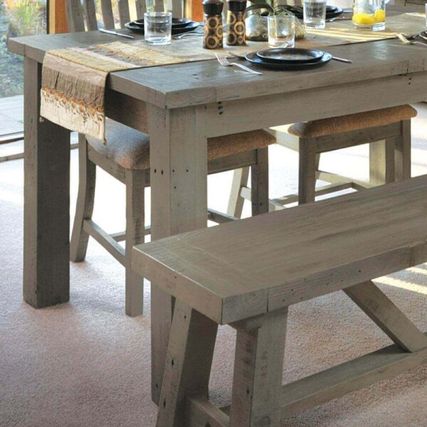 Cotswold dining table and bench set for dinner