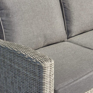 Close up of seat cushion and sofa arm for Kettler Palma casual garden dining set
