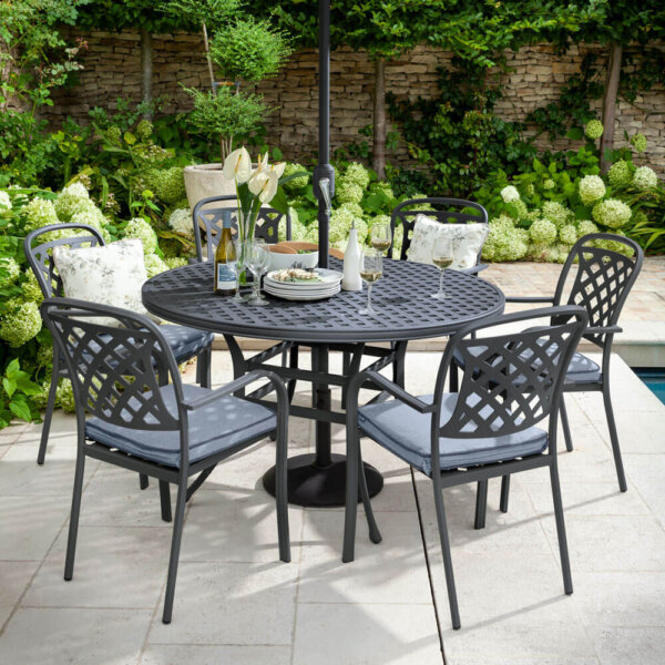 2021 Hartman Berkeley 6-Seat Round Garden Dining Table Set