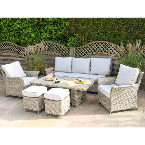 right angle view of Hartman heritage 7 set garden lounge set- beech/dove