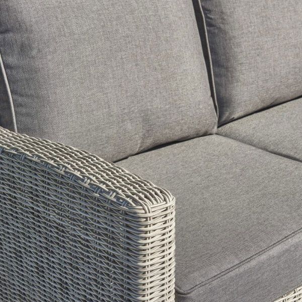 close up of Kettler Palma sofa seat cushions and sofa arm