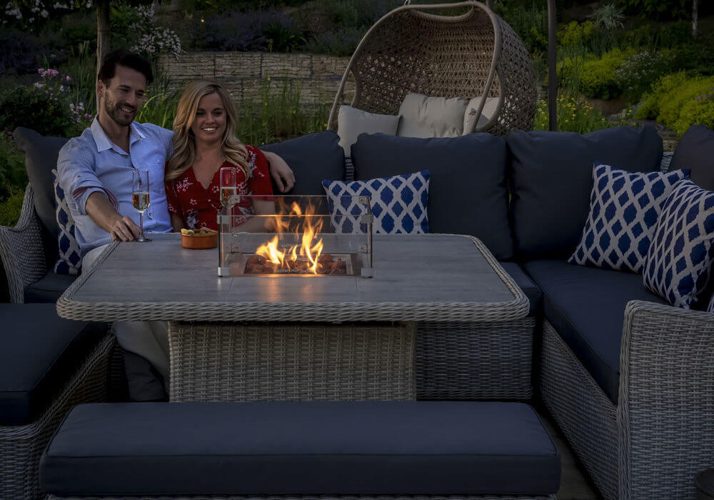 A Bramblecrest Monterey Fire Pit Table, Can You Put A Fire Pit On Table
