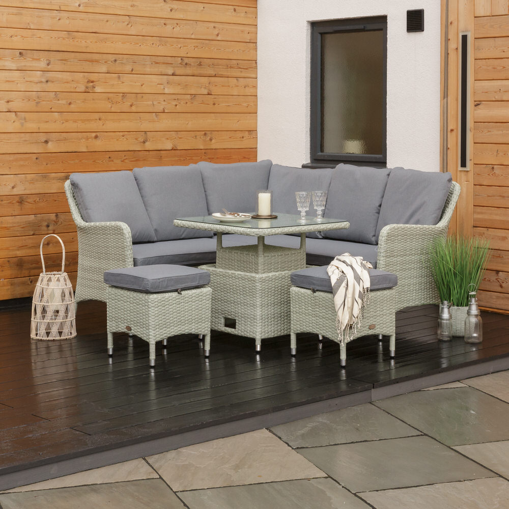 Bramblecrest Tetbury Garden Sofa Set, adjustable table and stools