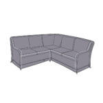 Illustration of heritage square casual dining corner sofa protective cover
