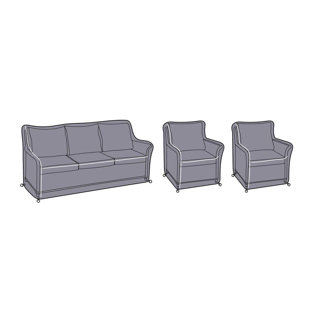 2021 Hartman Heritage 3 Seat Casual Lounge Sofa & 2 Heritage Casual Armchair Protective Covers