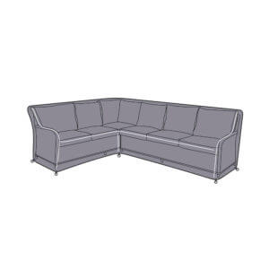 Illustration of heritage rectangular casual dining corner sofa protective cover