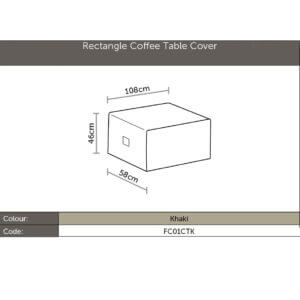 Rectangle Coffee Table Cover Dimensions diagram