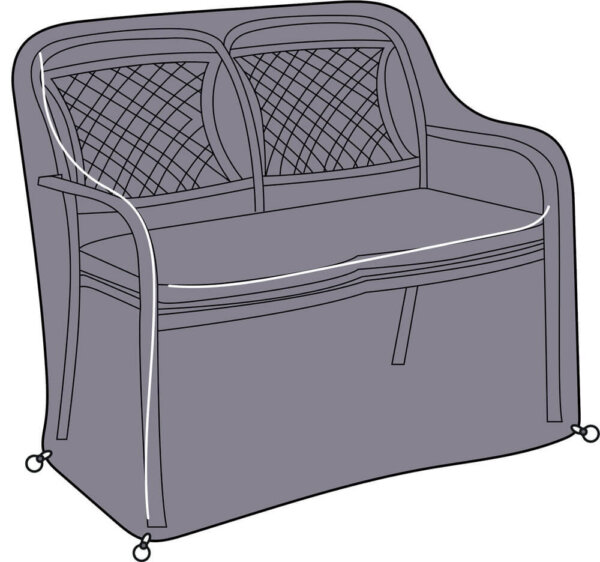 illustration of cast aluminium 2 seater bench protective cover