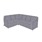 illustration of Westbury rectangular casual dining corner sofa long protective cover