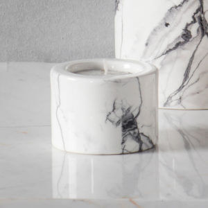 Plato Faux Marble T-Light Holder on white surface