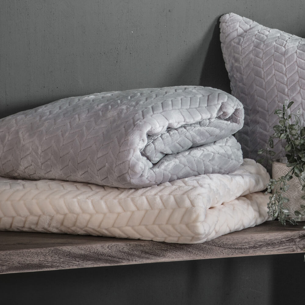 Soft Textured Throw - Cream