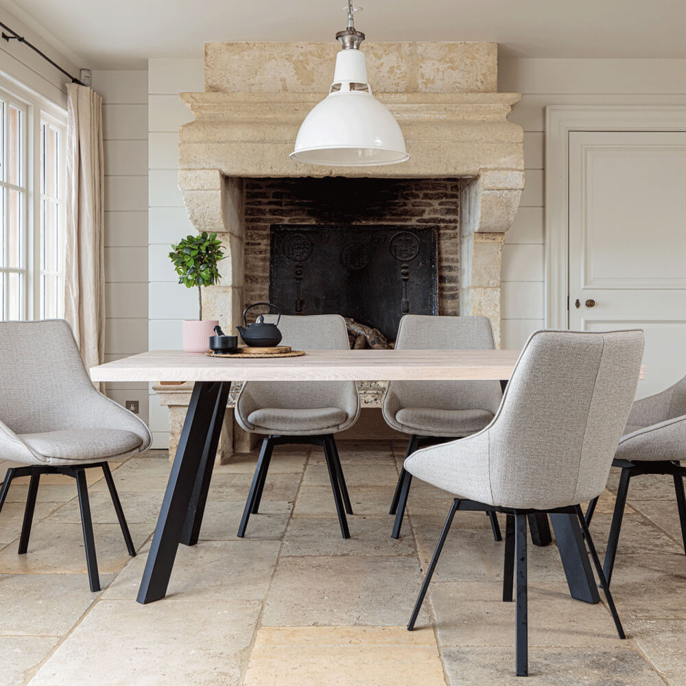 Large oak sales dining room table