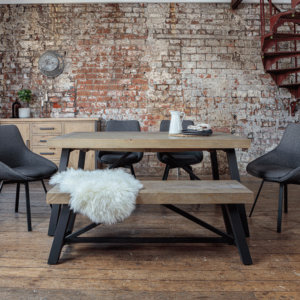 Urban 1.6m Extendable Dining Table Set with Dark Grey Gaudi Chairs