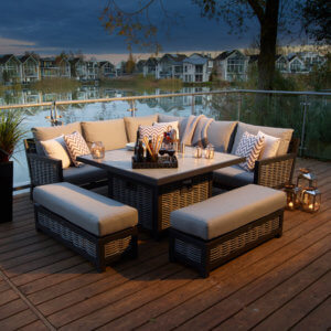 grey_Metal_garden_furniture_At_dusk_By_river
