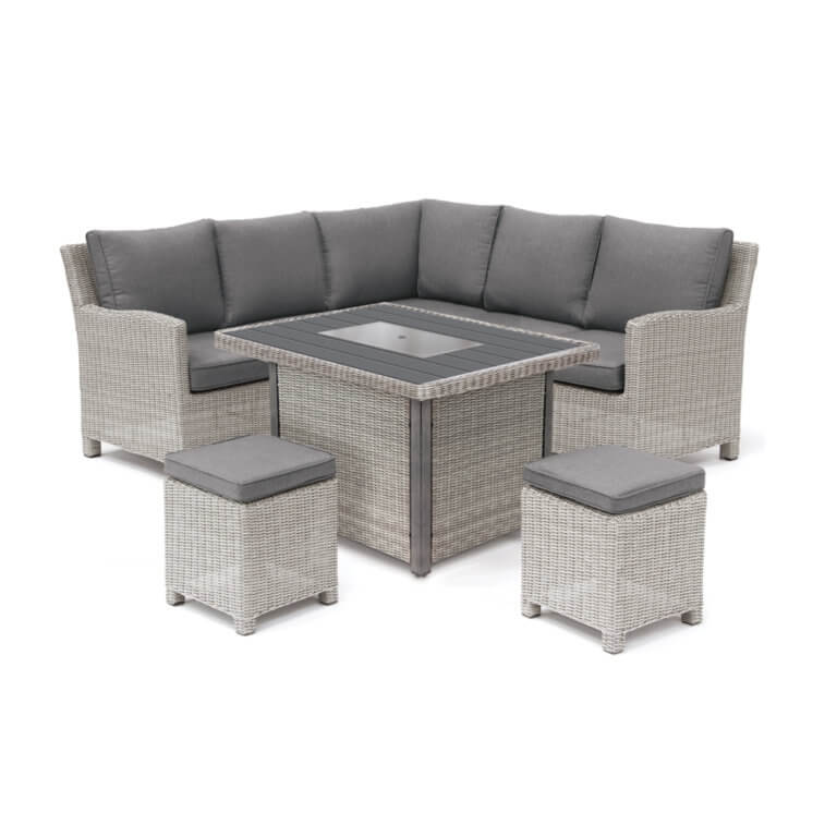 Kettler Palma Casual Mini Corner Sofa Fire Pit Set Rattan Funriture