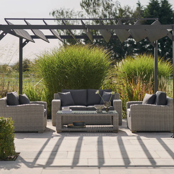 2021 Kettler Palma Luxe 2-Seater Garden Furniture Set Underneath A Veranda
