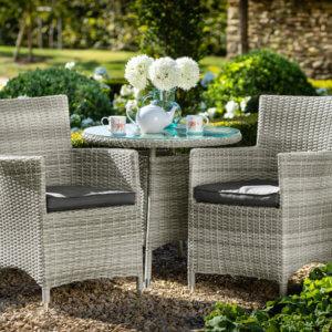 Hartman_Westbury_Bistro_Table_Set_Ash_In_front_of_Hedges