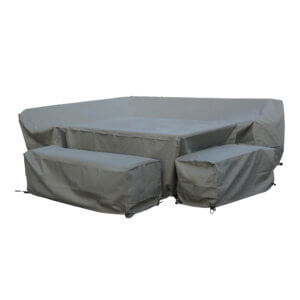 Bramblecrest Large Rectangle Firepit Table With Long Right Sofa Protective Cover Set