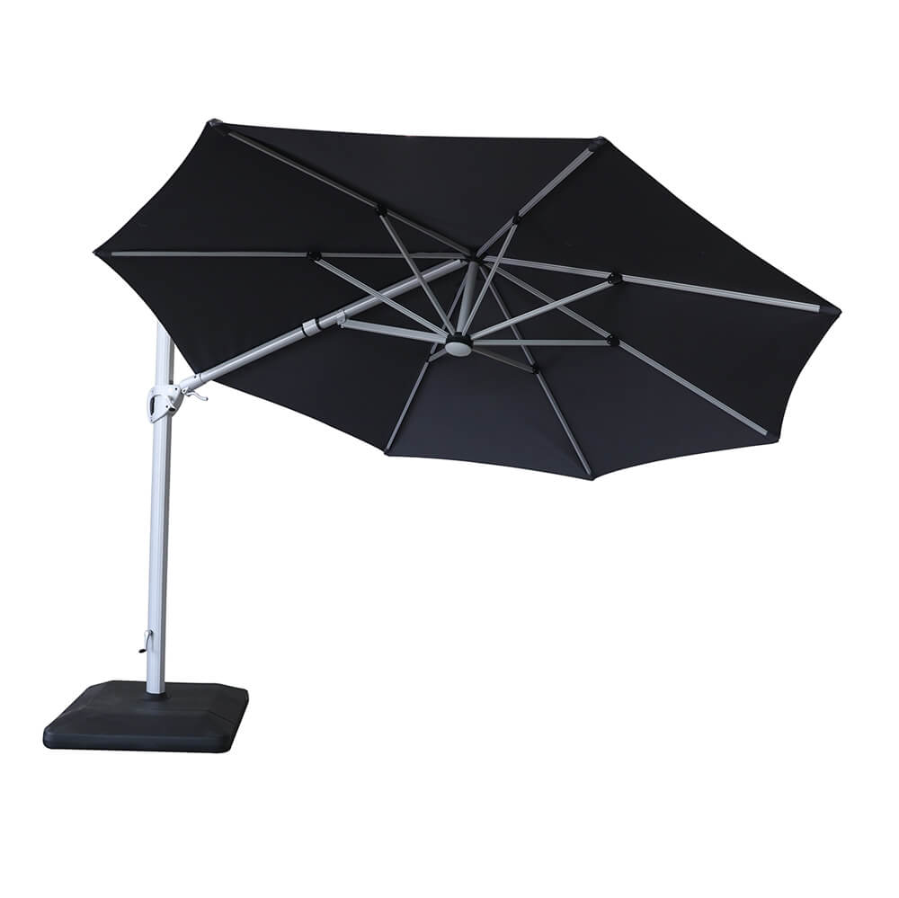 Hartman Caribbean 3.5m Round Cantilever Parasol with LED Lights - Grey