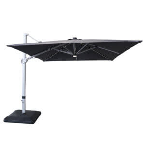 Hartman Caribbean 3m Square Cantilever Parasol with Water Fillable Base & LED lights - Grey