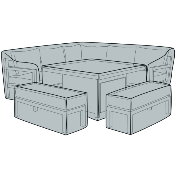 Bramblecrest Aluminium Square Corner Sofa Set Protective Cover Set