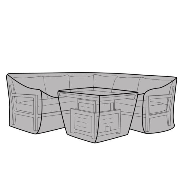 Aluminium Mini Square Corner Sofa with Dual Height Table & 2 Stools Set Covers - Portofino / La Rochelle