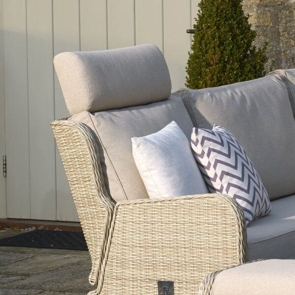 Bramblecrest Chedworth Head Rest For Reclining Garden Sofa Sets on a garden patio