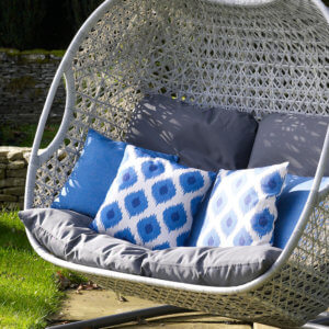 Bramblecrest Blue Lattice Square Scatter Cushion