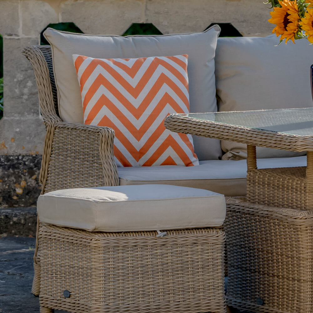 Bramblecrest Chevron Orange Square Scatter Cushion