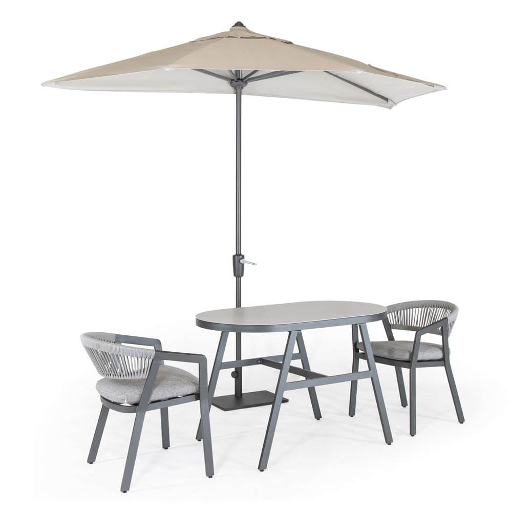 Kettler Cassis Balcony Set Pewter Grey Inside Out Living