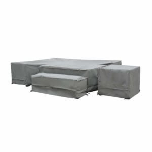 Bramblecrest Aluminium Sofa & Rectangle Fire Pit Protective Cover Set - Long Right