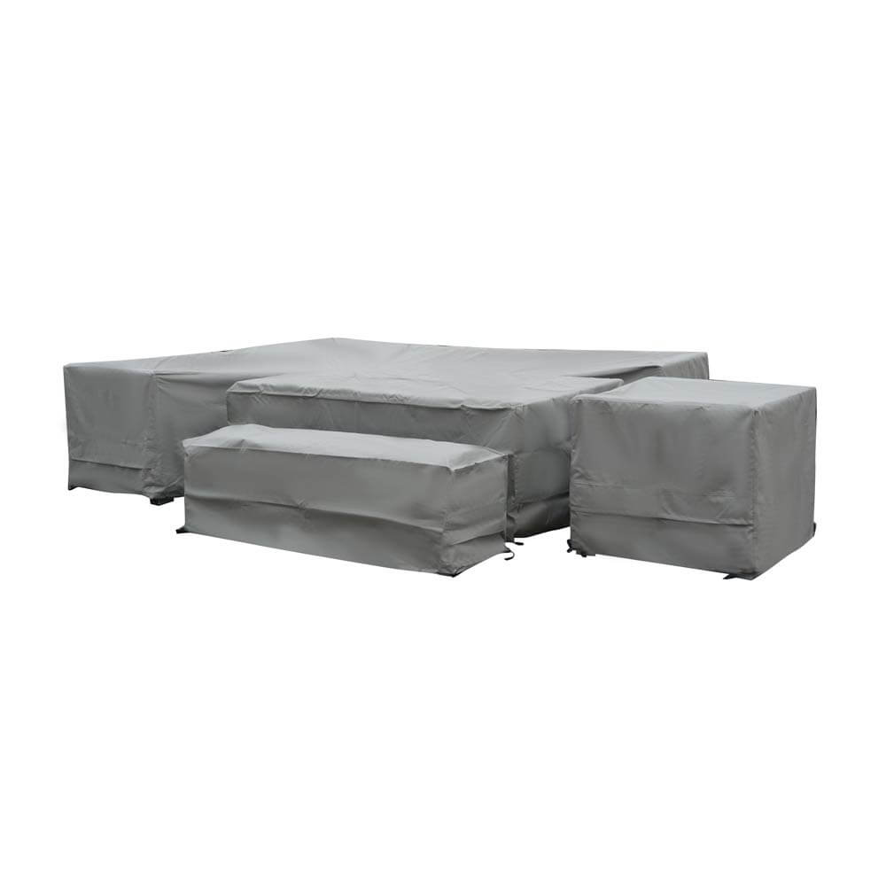 Bramblecrest Aluminium Sofa Rectangle Fire Pit Protective Cover Set Long Right