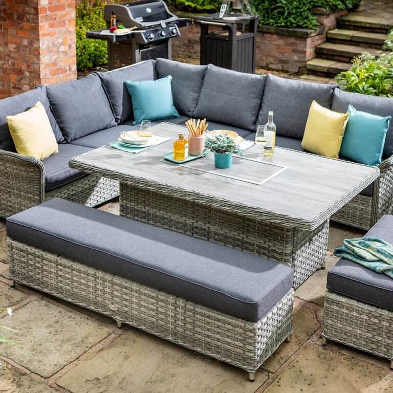 Kettler Palma Casual Garden Dining Set & Fire Pit Table