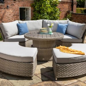 Hartman Heritage Round Garden Dining Set & Daybed In Situ