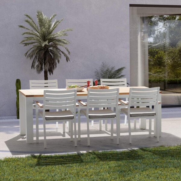 Kettler Elba 6 Seat White Dining Set with Armchairs