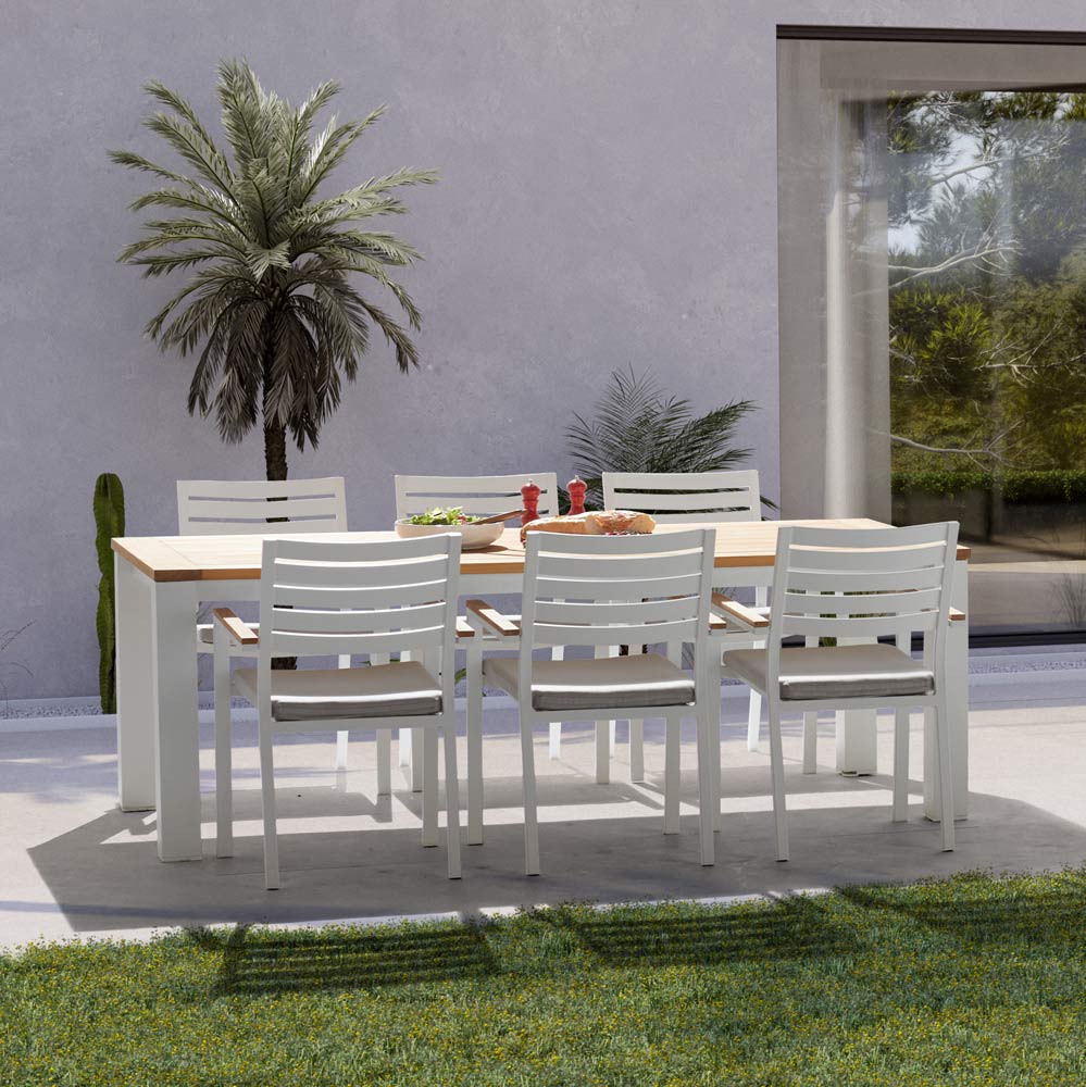 Kettler Elba 6 Seat White Dining Set with Armchairs