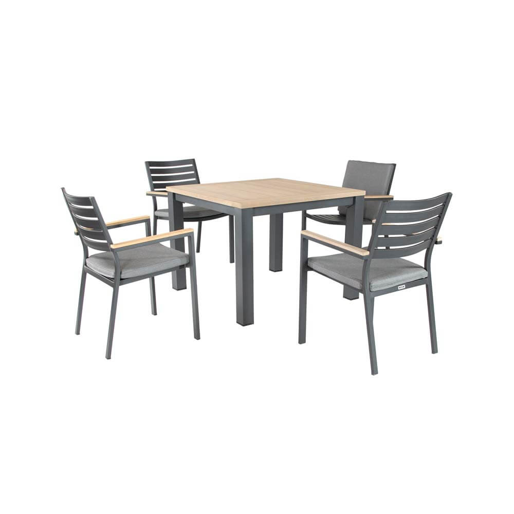 Kettler Elba Signature Square 4 Seat Dining Set in Cast Aluminium